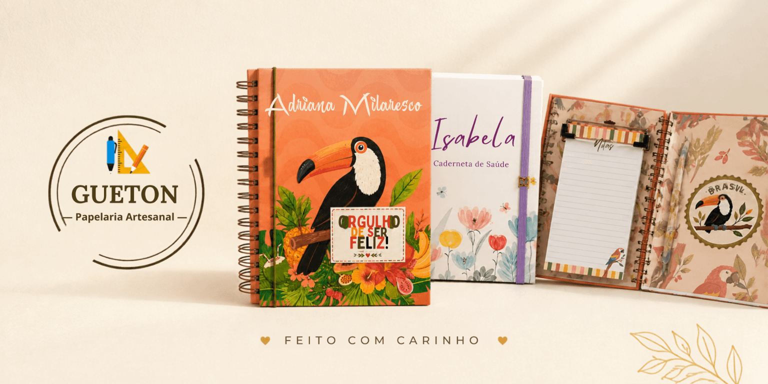 Produtos personalizados e papelaria artesanal Gueton